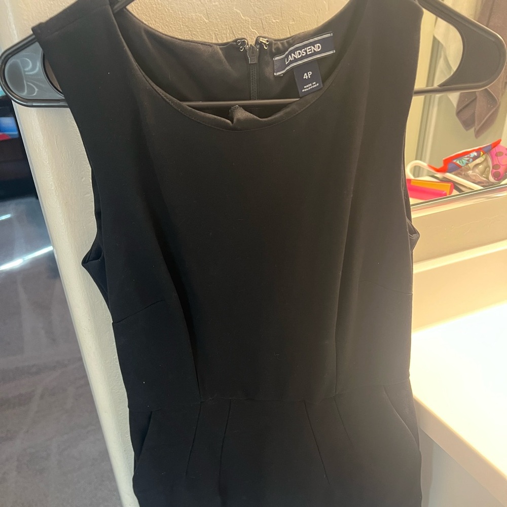 Lands' End Classic Black Sleeveless Dress